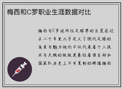梅西和C罗职业生涯数据对比